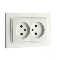 Розетка двойная без земли Mono Electric Despina 16А 250В слоновая кость 102-010005-121
