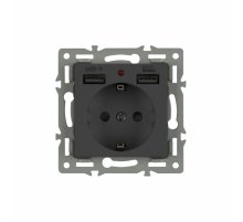 Механизм розетки с USB зарядкой Arlight SCT-MUAA-PL-BK (250V, 16A) 043734