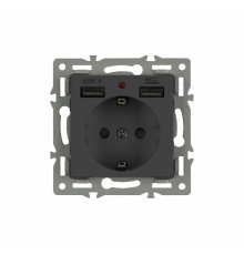 Механизм розетки с USB зарядкой Arlight SCT-MUAA-PL-BK (250V, 16A) 043734