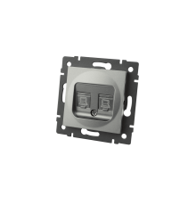Механизм компьютерной розетки двойной Arlight SCT-MPC2-PL-GR-V (RJ-45, CAT6) 049851