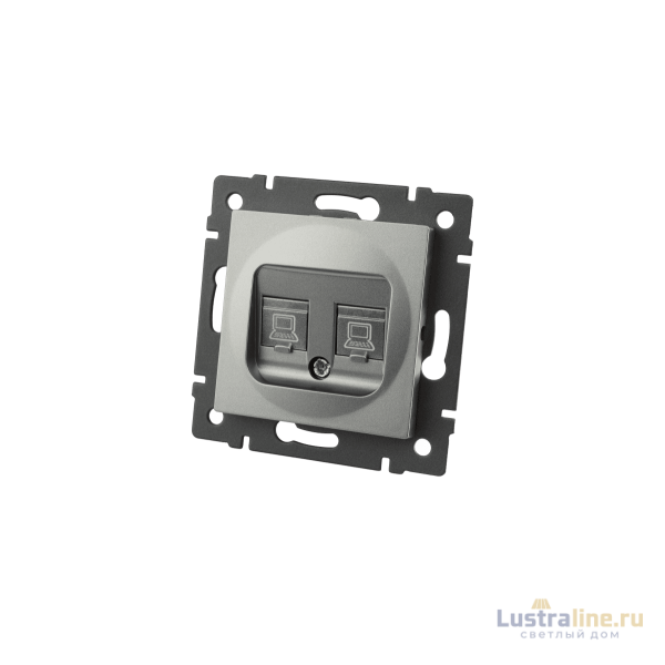 Механизм компьютерной розетки двойной Arlight SCT-MPC2-PL-GR-V (RJ-45, CAT6) 049851