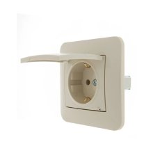 Розетка с/з с крышкой Lezard Karina 707-0388-123B