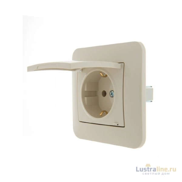 Розетка с/з с крышкой Lezard Karina 707-0388-123B