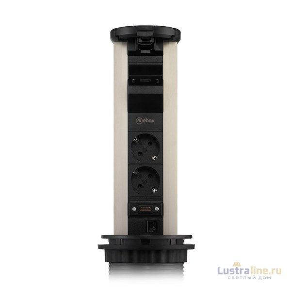 Блок розеток 12J (2 секции, USB type A+C + RJ45 + HDMI) беспроводная зарядка Mebax 00-00002597