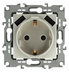 Розетка 2P+E со шторками и 2xUSB Эра 14-4109-04 Б0047870