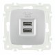 Розетка USB 2.1А+1А Arte Milano 205.46-1.silver