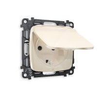 Комплект механизма розетки с/з со шторками и крышкой Ambrella Volt Omega MO308010