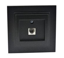 Розетка телефонная Rj45 Cat3 Mono Electric Despina графит 102-202005-124