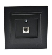 Розетка телефонная Rj45 Cat3 Mono Electric Despina графит 102-202005-124