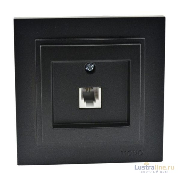 Розетка телефонная Rj45 Cat3 Mono Electric Despina графит 102-202005-124