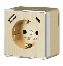 Розетка с заземлением, шторками и USB тип A+C Werkel Gallant W5071710 4690389179631 a057703