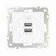 Розетка USB 2.1А+1А Arte Milano 206.46-1.white