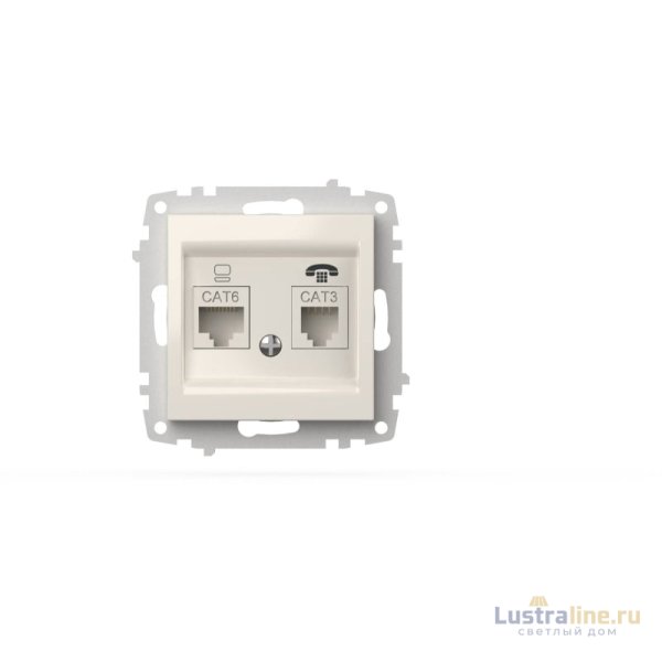 Розетка компьютерная + TF. (Cat 6) ELBI Zena Vega 609-010200-249