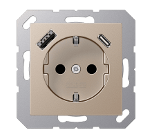 Розетка 2K+З USB Typ AC Jung A1520-15CACH Розетка 2K+З USB Typ AC Jung A1520-15CACH