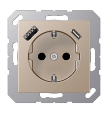 Розетка 2K+З USB Typ AC Jung A1520-15CACH