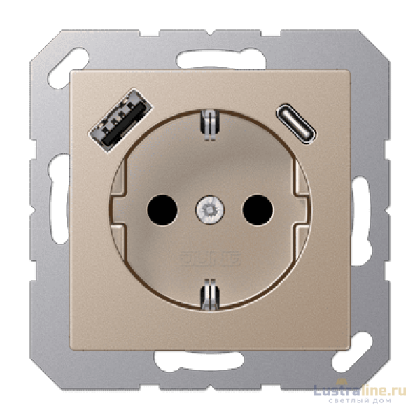 Розетка 2K+З USB Typ AC Jung A1520-15CACH