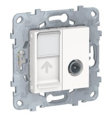 Розетка TV одиночная + RJ45 Schneider Electric Unica New NU547018