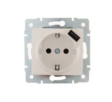Розетка с/з + USB Lezard Karina 707-3088-181