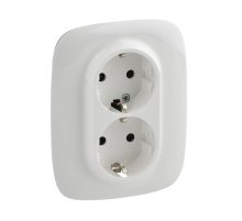 Розетка двойная Legrand Valena Allure 16A 250V с/з со шторками безвинтовой зажим белая 753726
