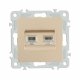 Розетка телефонная RJ11 + компьютерная RJ45 Arte Milano 206.44-1.shampan