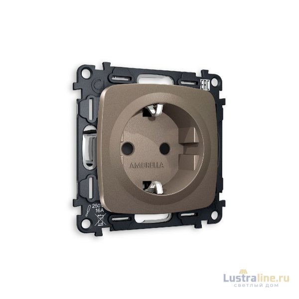 Комплект механизма розетки с/з со шторками Ambrella Volt Omega MO637010