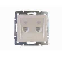 Розетка телефонная двойная евро Lezard Rain 703-3088-138 Розетка телефонная двойная евро Lezard Rain 703-3088-138