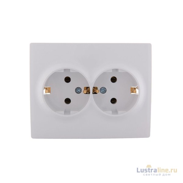 Розетка двойная с/з Lezard Karina 707-0200-127B