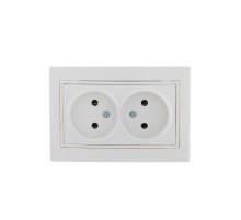 Розетка двойная б/з Lezard Mira 701-0202-128 Розетка двойная б/з Lezard Mira 701-0202-128