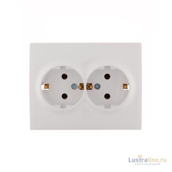 Розетка двойная с/з Lezard Karina 707-0200-127