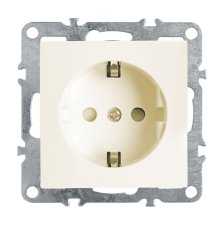 Розетка Stekker Эрна c/з 16A 250V с защитной шторкой слоновая кость PST16-9110-02 39328