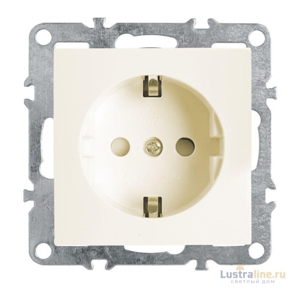 Розетка Stekker Эрна c/з 16A 250V с защитной шторкой слоновая кость PST16-9110-02 39328
