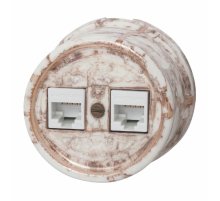 Розетка RJ45 информационная двойная Bironi Лизетта B1-302-09