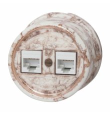 Розетка RJ45 информационная двойная Bironi Лизетта B1-302-09