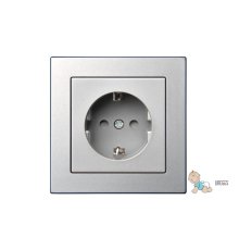 Розетка с заземлением и шторками Liregus Epsilon 28-1753