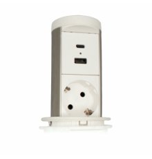 Блок розеток 105P (1 секция USB type A+C беспроводная зарядка) Mebax 00-00002867