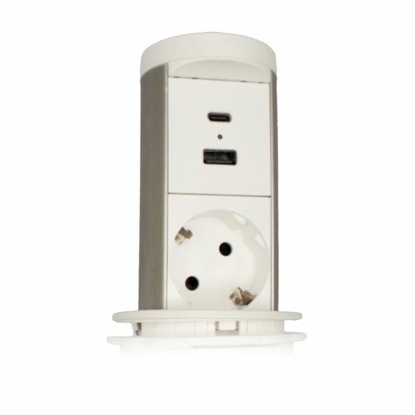 Блок розеток 105P (1 секция USB type A+C беспроводная зарядка) Mebax 00-00002867