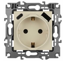 Розетка со шторками с USB type-A+C Эра 12-4108-02 Б0067731