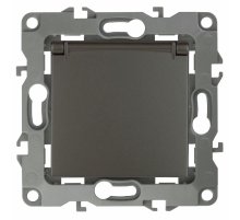 Розетка 2P+E Schuko со шторками с крышкой Эра 12-2103-13 Б0019328