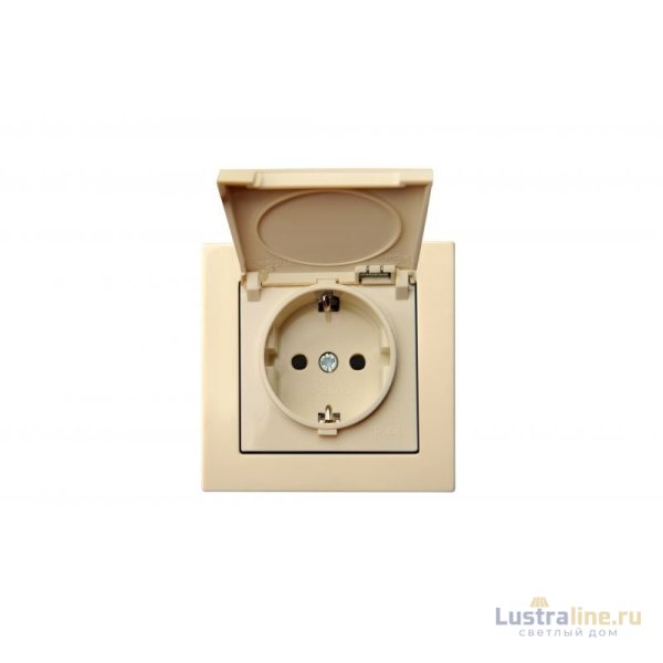 Розетка с заземлением и крышкой Liregus Epsilon 28-069