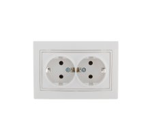 Розетка двойная с/з Lezard Mira 701-0202-127