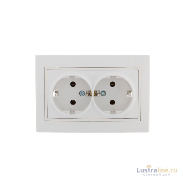 Розетка двойная с/з Lezard Mira 701-0202-127