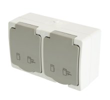 Розетка двухместная с крышкой Stekker PST16-22-54 Велена 49730