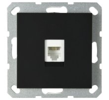 Телефонная розетка Jasmart разъем RJ11 с накладкой черный матовый (soft touch) G6101PB