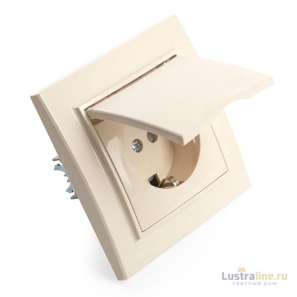 Розетка 1-местная с крышкой Stekker PST16-9012-02 с защитной шторкой 39238