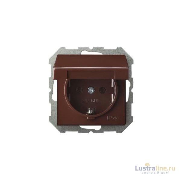 Розетка с заземлением и крышкой Liregus Epsilon 28-1368
