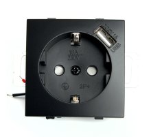 Розетка 1-местная с/з с защитной шторкой и USB Stekker Эрна PST16-9111-03 49155