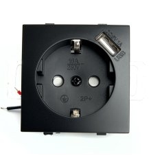 Розетка 1-местная с/з с защитной шторкой и USB Stekker Эрна PST16-9111-03 49155