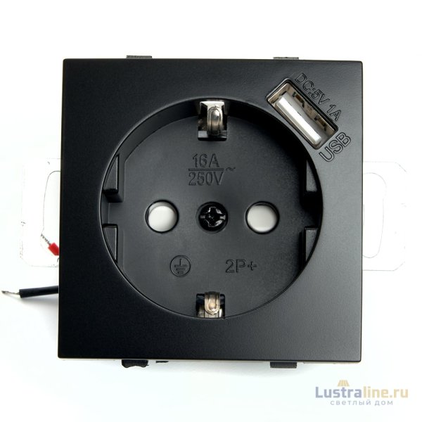 Розетка 1-местная с/з с защитной шторкой и USB Stekker Эрна PST16-9111-03 49155