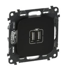 Розетка USB двойная Legrand Valena Allure 240V/5V 1500mA антрацит 754998