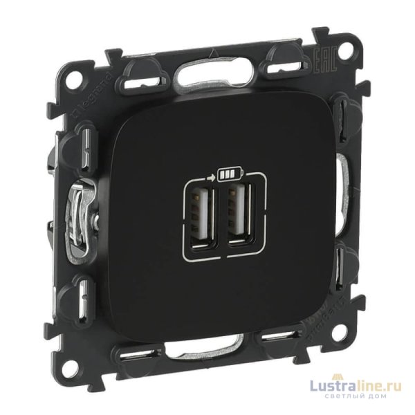 Розетка USB двойная Legrand Valena Allure 240V/5V 1500mA антрацит 754998